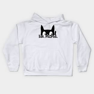 Ew People Funny Black Cat Kids Hoodie